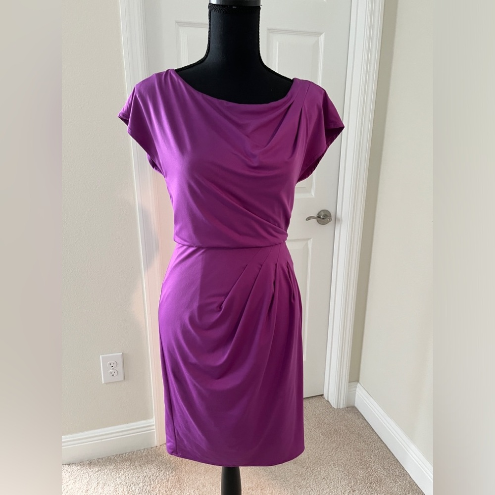 Vince Camuto Purple Draped Waist Dress